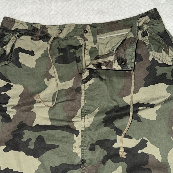 Natural Reflections Camouflage Midi Skirt Green and Brown Pockets Size 10 - Picture 6 of 15